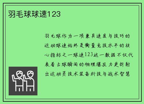 羽毛球球速123